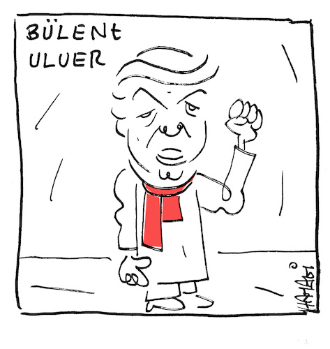 Cartoon: Bülent Uluer (medium) by Hayati tagged studentenfuehrer,buelent,uluer,istanbul,portrait,hayati,boyacioglu,studentenfuehrer,buelent,uluer,istanbul,portrait,hayati,boyacioglu