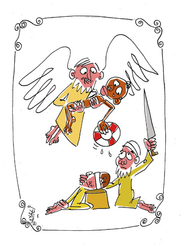 Cartoon: Opferfest in Lampedusa (medium) by Hayati tagged berlin,boyacioglu,hayati,italien,italya,kacak,göcmen,dram,in,trajedya,lampedusa,flüchtlingsdrama,flüchtlingsdrama,lampedusa,trajedya,in,dram,göcmen,kacak,italya,italien,hayati,boyacioglu,berlin