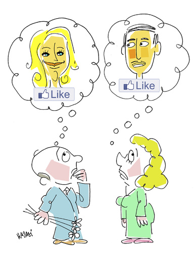 Cartoon: Social Networking (medium) by Hayati tagged berlin,boyacioglu,hayati,surprise,hayalkirikligi,enttaeuschung,love,dating,facebook,soziale,netzwerk,agi,iletisim,sosyal