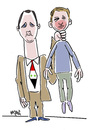 Cartoon: Assad and Aschraf (small) by Hayati tagged assad and ashraf syrien suriye staatsterror folterung todesopfer grenzen protest hayati boyacioglu berlin