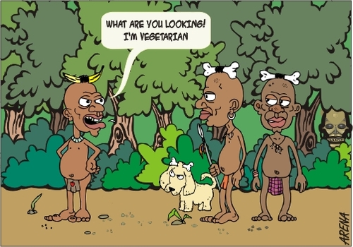Cartoon: Vegetarian (medium) by Arena tagged canibals,vegetarian,humor