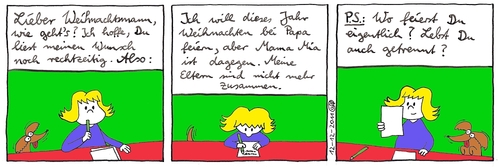 Cartoon: Brief an den Weihnachtsmann (medium) by weltalf tagged weihnachtsmann,weihnacht,weihnachten,scheidung,trennung,eltern