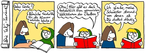 Cartoon: Die Chatten (medium) by weltalf tagged römer,hessen,chatten