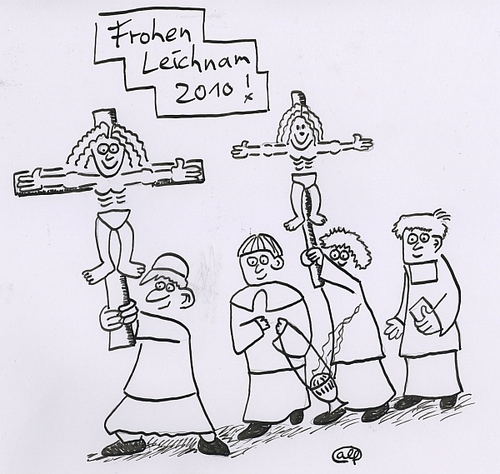 Cartoon: Frohen Leichnam! (medium) by weltalf tagged frohnleichnam,feiertag,katholisch