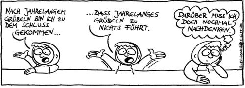 Cartoon: Grübelei (medium) by weltalf tagged hänflinge,