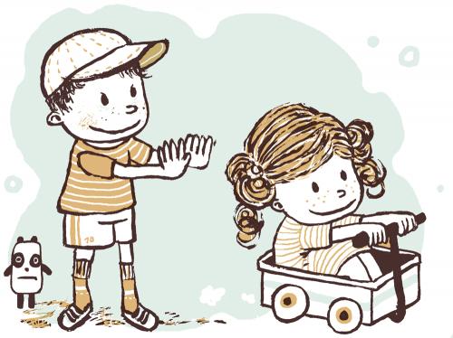 Cartoon: Gesunde Kinder (medium) by judith tagged kinder,medizin,spaß,kids,spielen,jungs,mädchen
