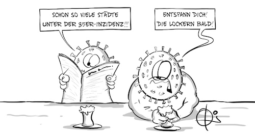 Cartoon: 20210214-Lockerung (medium) by Marcus Gottfried tagged inzidenz,lockerung,covid,corona,inzidenz,lockerung,covid,corona
