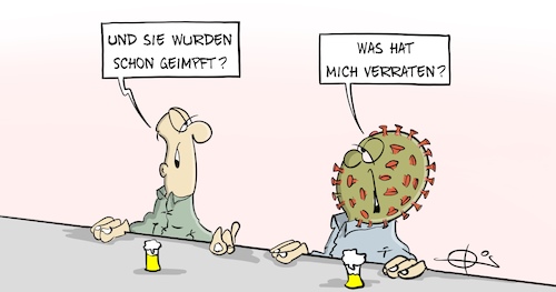 Cartoon: Geimpft281220 (medium) by Marcus Gottfried tagged corona,covid,impfung,nebenwirkungen,corona,covid,impfung,nebenwirkungen