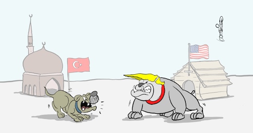Cartoon: Hundegebell (medium) by Marcus Gottfried tagged syrien,is,kurden,usa,trump,türkei,erdogan,syrien,is,kurden,usa,trump,türkei,erdogan