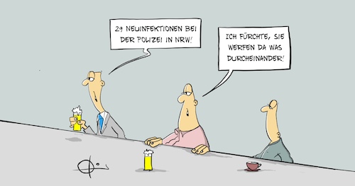 Cartoon: Neuinfektion (medium) by Marcus Gottfried tagged polizei,rechts,nazi,chat,corona,neuinfektion,polizei,rechts,nazi,chat,corona,neuinfektion