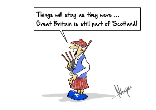 Cartoon: still part of scotland (medium) by Marcus Gottfried tagged great,britain,scotland,election,independence,great,britain,scotland,election,independence