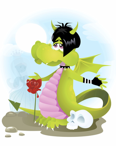 Cartoon: Emocion de un dragon (medium) by Nicoleta Ionescu tagged dragon,emocion,illustracion