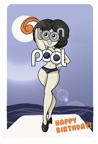 Cartoon: Pin-up toonpool girl (medium) by Nicoleta Ionescu tagged toonpool,girl,anniversary