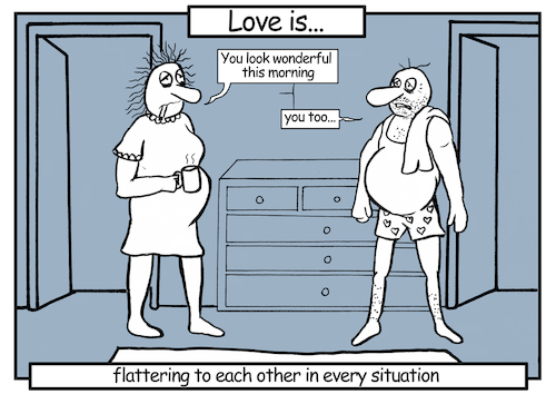 Cartoon: Love is... 5 (medium) by matan_kohn tagged love,relationship,funny,dog,dogs,men,women,talk,loveis,caricature,com,loving,cool