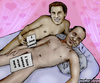 Cartoon: john Travolta and kevin spacey (small) by matan_kohn tagged john,travolta,kevin,spacey,gay,gays,good,friends,funny,caricature,bed,sleep,sex,love,naked,node,laugh,matan,kohn,dream,news