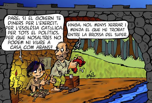 Cartoon: COMO DISTRIBUYEN NUESTRO DINERO (medium) by SOLER tagged sarcasmo,humor,crisis