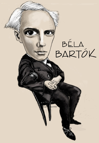 Cartoon: Bela Bartok (medium) by frostyhut tagged bartok,classical,music,contemporary,hungarian,composer
