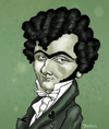 Cartoon: Ferdinand Ries in Love (small) by frostyhut tagged ries composer classical hearts music eyebrows ferdinand curly monobrow green cravat german