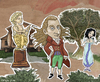 Cartoon: Franz Anton Hoffmeister (small) by frostyhut tagged composer muse lyre statue man lady woman collage classical music