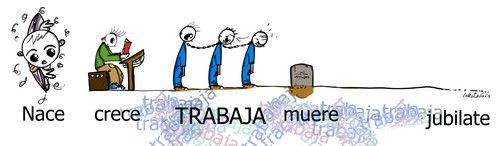 Cartoon: La linea de la vida (medium) by LaRataGris tagged la,jubilacion