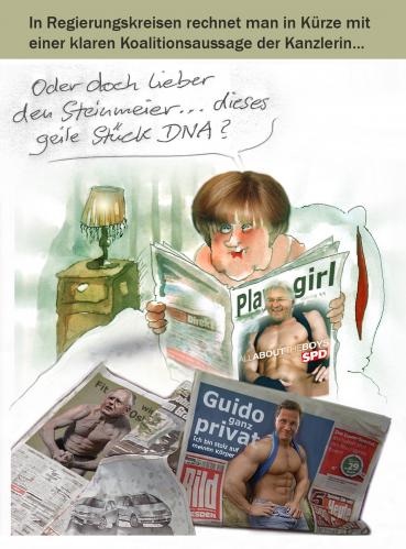 Cartoon: Angela Merkel - Erotische Träum (medium) by Bürgerschreck tagged angela,merkel,koalition,wahlkampf