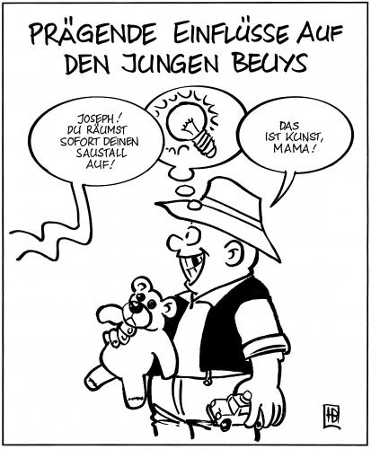 Cartoon: Beuys als Kind (medium) by Harm Bengen tagged 