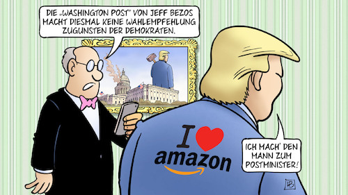 Cartoon: Bezos und Trump (medium) by Harm Bengen tagged washington,post,jeff,bezos,amazon,wahlempfehlung,handy,trump,postminister,usa,wahl,harm,bengen,cartoon,karikatur,washington,post,jeff,bezos,amazon,wahlempfehlung,handy,trump,postminister,usa,wahl,harm,bengen,cartoon,karikatur