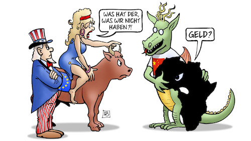 Cartoon: China-Afrika (medium) by Harm Bengen tagged china,afrika,kooperationsforum,geld,europa,stier,uncle,sam,usa,drache,harm,bengen,cartoon,karikatur,china,afrika,kooperationsforum,geld,europa,stier,uncle,sam,usa,drache,harm,bengen,cartoon,karikatur