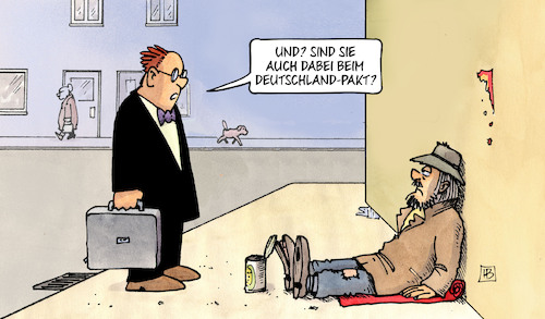 Cartoon: Deutschland-Pakt (medium) by Harm Bengen tagged deutschland,pakt,bettler,scholz,bundestag,haushaltsdebatte,soziales,arm,reich,harm,bengen,cartoon,karikatur,deutschland,pakt,bettler,scholz,bundestag,haushaltsdebatte,soziales,arm,reich,harm,bengen,cartoon,karikatur