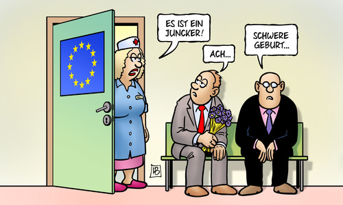 Cartoon: Es ist ein Juncker (medium) by Harm Bengen tagged juncker,eu,europaparlament,kommissionspräsident,wahl,geburt,harm,bengen,cartoon,karikatur,juncker,eu,europaparlament,kommissionspräsident,wahl,geburt,harm,bengen,cartoon,karikatur