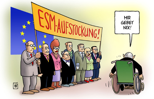 Cartoon: ESM-Aufstockung (medium) by Harm Bengen tagged esm,aufstockung,rettungsschirm,europa,eu,euro,euroschuldenkrise,schulden,efsf,schäuble,esm,aufstockung,europa,rettungsschirm,euro,euroschuldenkrise,schulden,schäuble,efsf