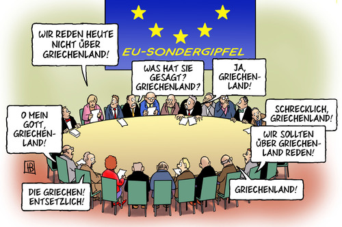 Cartoon: EU-Sondergipfel (medium) by Harm Bengen tagged euroschuldenkrise,schuldenkrise,schulden,griechenland,europa,gipfel,eu,banken,schuldenschnitt,anleihen,staats,drachme,glaeubiger,merkel,euro,griechenland,schuldenkrise,euroschuldenkrise,eu,gipfel,europa,anleihen,schuldenschnitt,banken,merkel