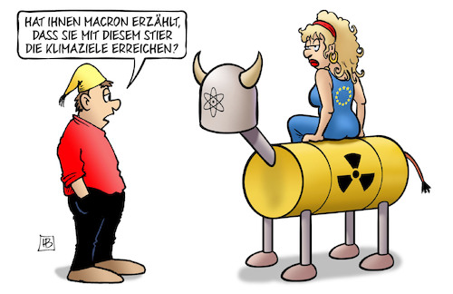 Cartoon: Europa und Atomkraft (medium) by Harm Bengen tagged europa,atomkraft,macron,stier,eu,frankreich,kernkraft,akw,klimaziele,klimawandel,michel,harm,bengen,cartoon,karikatur,europa,atomkraft,macron,stier,eu,frankreich,kernkraft,akw,klimaziele,klimawandel,michel,harm,bengen,cartoon,karikatur