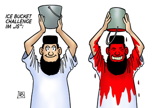 Cartoon: Ice Bucket Challenge (medium) by Harm Bengen tagged ice,bucket,challenge,is,isis,islamisten,blut,eimer,internet,harm,bengen,cartoon,karikatur,ice,bucket,challenge,is,isis,islamisten,blut,eimer,internet,harm,bengen,cartoon,karikatur