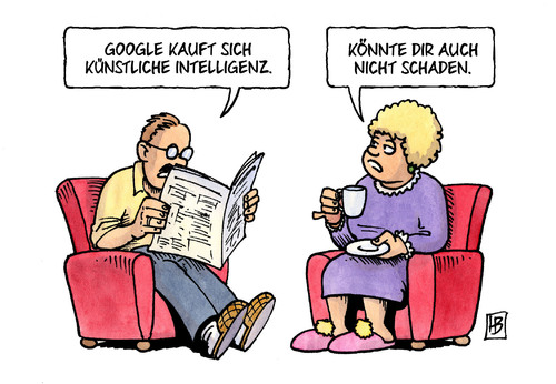 Cartoon: Künstliche Intelligenz (medium) by Harm Bengen tagged künstliche,intelligenz,google,harm,bengen,cartoon,karikatur,künstliche,intelligenz,google,harm,bengen,cartoon,karikatur