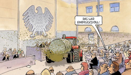 Cartoon: Landwirtschaft im Bundestag (medium) by Harm Bengen tagged landwirtschaft,bundestag,gülle,bauernblockaden,bauern,proteste,harm,bengen,cartoon,karikatur,landwirtschaft,bundestag,gülle,bauernblockaden,bauern,proteste,harm,bengen,cartoon,karikatur