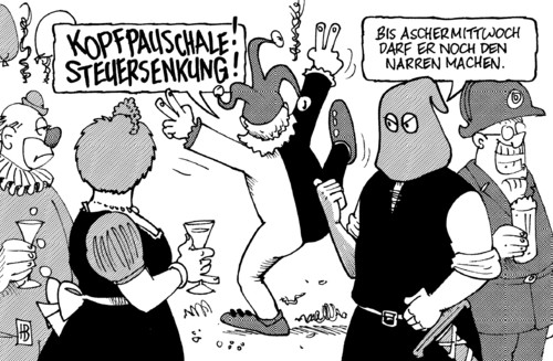 Cartoon: Narren (medium) by Harm Bengen tagged narren,karneval,fasching,aschermittwoch,fdp,westerwelle,steuersenkung,kopfpauschale,liberale