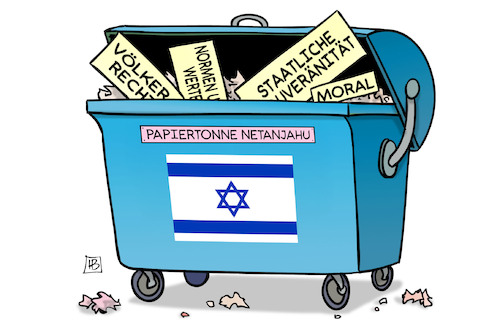 Netanjahus Papiertonne