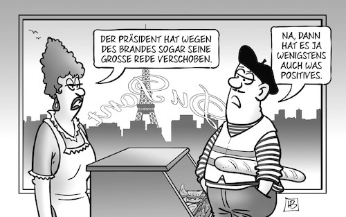 Notre Dame und Macron Notre Dame und Macron