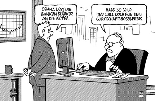 Cartoon: Obamas Bankenplan (medium) by Harm Bengen tagged barack obama,usa,banken,bank,geld,finanzen,wirtschaft,finanzkrise,investment,kredite,barack,obama