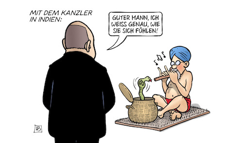 Cartoon: Scholz in Indien (medium) by Harm Bengen tagged scholz,kanzler,indien,fakir,schlangenbeschwörer,nagelbett,nagelbrett,harm,bengen,cartoon,karikatur,scholz,kanzler,indien,fakir,schlangenbeschwörer,nagelbett,nagelbrett,harm,bengen,cartoon,karikatur