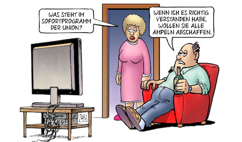 Cartoon: Sofortprogramm (medium) by Harm Bengen tagged tv,sofortprogramm,union,ampeln,abschaffen,cdu,parteitag,merz,harm,bengen,cartoon,karikatur,tv,sofortprogramm,union,ampeln,abschaffen,cdu,parteitag,merz,harm,bengen,cartoon,karikatur