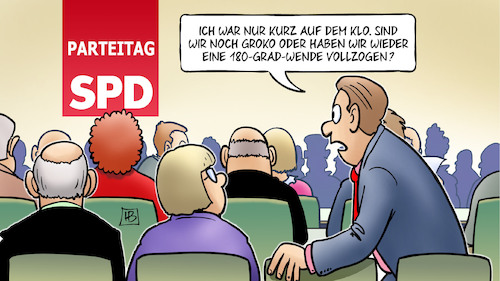 Cartoon: SPD-Wenden (medium) by Harm Bengen tagged klo,spd,parteitag,groko,koaliton,sondierung,wende,harm,bengen,cartoon,karikatur,klo,spd,parteitag,groko,koaliton,sondierung,wende,harm,bengen,cartoon,karikatur