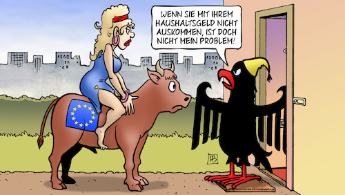 Cartoon: Streit um EU-Haushalt (medium) by Harm Bengen tagged eu,europa,stier,adler,bundesadler,haustür,tür,haushaltsgeld,harm,bengen,cartoon,karikatur,eu,europa,stier,adler,bundesadler,haustür,tür,haushaltsgeld,harm,bengen,cartoon,karikatur