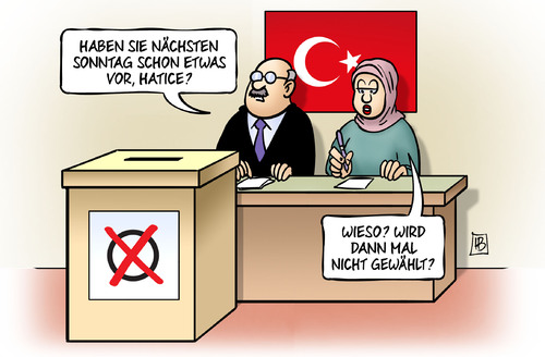 Cartoon: Türkei-Wahl (medium) by Harm Bengen tagged türkei,wahl,sonntag,erdogan,akp,harm,bengen,cartoon,karikatur,türkei,wahl,sonntag,erdogan,akp,harm,bengen,cartoon,karikatur