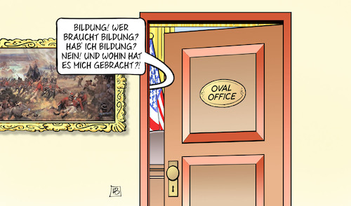 Cartoon: US-Bildung (medium) by Harm Bengen tagged bildung,bildungsministerium,abschaffen,usa,trump,oval,office,weißes,haus,harm,bengen,cartoon,karikatur,bildung,bildungsministerium,abschaffen,usa,trump,oval,office,weißes,haus,harm,bengen,cartoon,karikatur