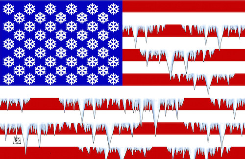 Cartoon: USA-Eiszeit (medium) by Harm Bengen tagged usa,schnee,winter,fahne,eiszeit,eiszapfen,harm,bengen,cartoon,karikatur,usa,schnee,winter,fahne,eiszeit,eiszapfen,harm,bengen,cartoon,karikatur