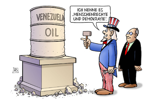 Cartoon: Venezuela-Öl (medium) by Harm Bengen tagged venezuela,öl,usa,uncle,sam,denkmal,bildhauer,menschenrechte,demokratie,einmischung,harm,bengen,cartoon,karikatur,venezuela,öl,usa,uncle,sam,denkmal,bildhauer,menschenrechte,demokratie,einmischung,harm,bengen,cartoon,karikatur