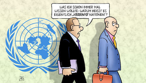 Cartoon: Vereinte Nationen (medium) by Harm Bengen tagged vereinte,nationen,new,york,uno,streit,kriege,harm,bengen,cartoon,karikatur,vereinte,nationen,new,york,uno,streit,kriege,harm,bengen,cartoon,karikatur