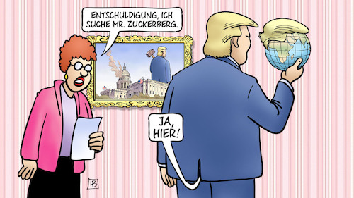 Cartoon: Zuckerberg und Trump (medium) by Harm Bengen tagged facebook,meta,zuckerberg,arschkriechen,hintern,trump,weltherrschaft,globus,frisur,harm,bengen,cartoon,karikatur,facebook,meta,zuckerberg,arschkriechen,hintern,trump,weltherrschaft,globus,frisur,harm,bengen,cartoon,karikatur